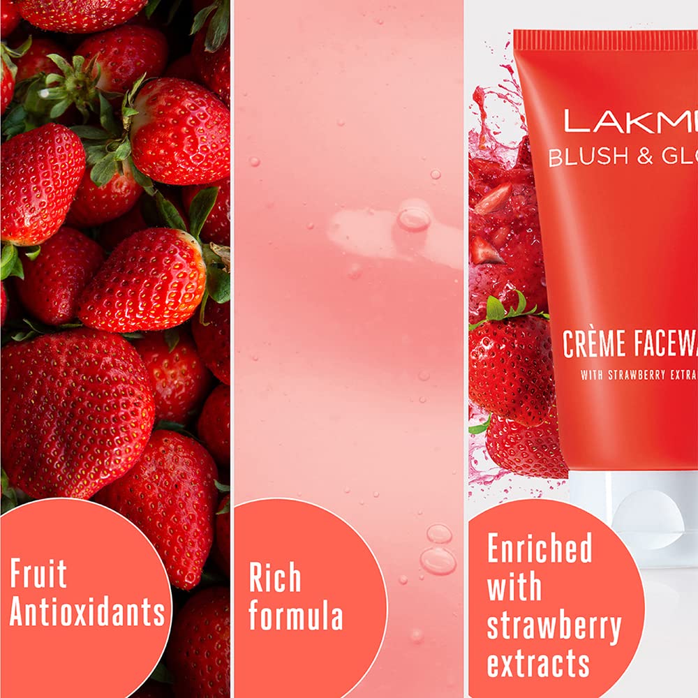 LAKME STRAWBERRY CREAM FACE WASH 100 G