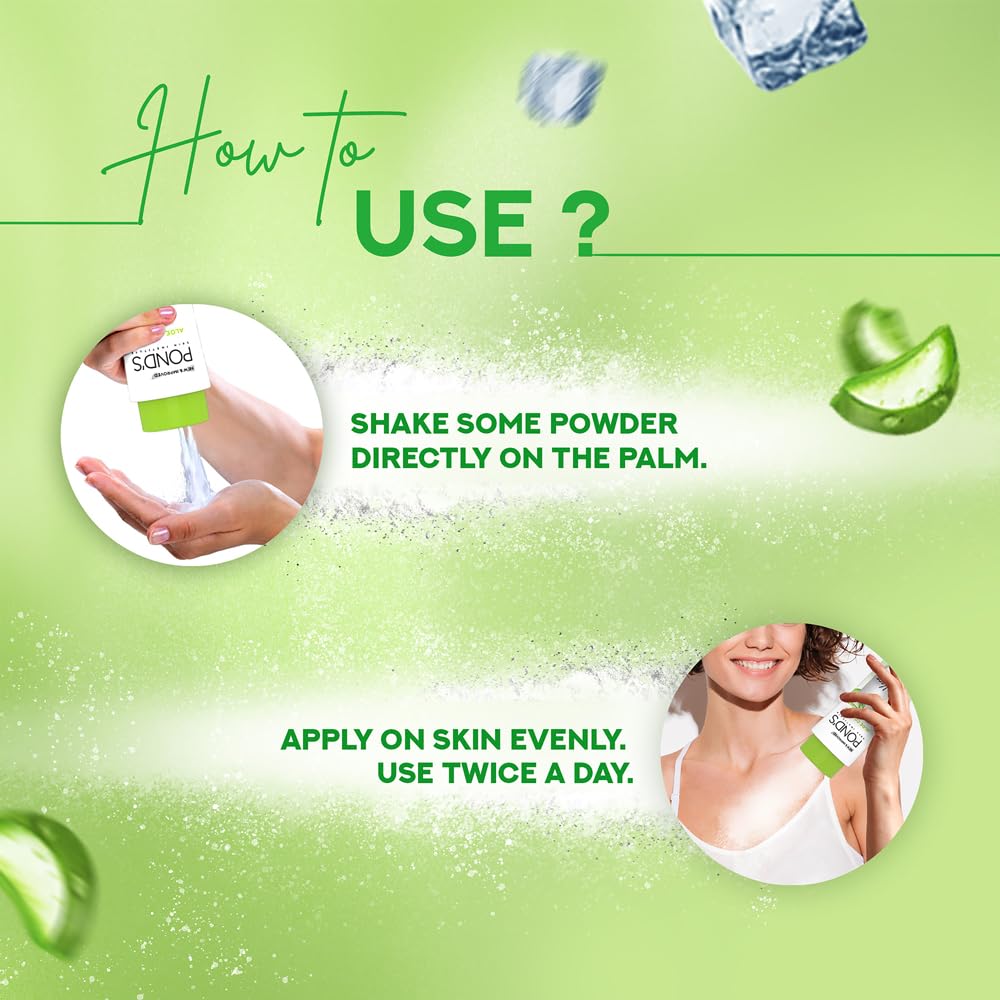 POND'S COOLING POWDER WITH GOODNESS OF ALOE|INSTANT COOLING 100GM