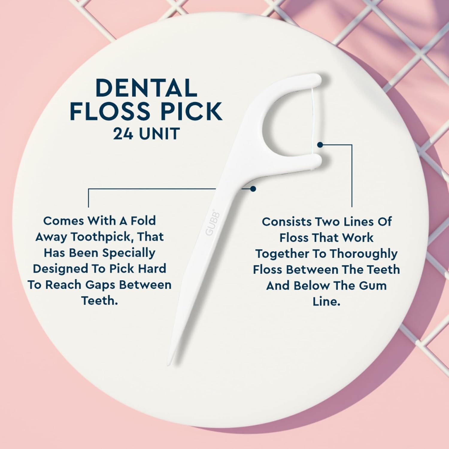 GUBB DENTAL FLOSS PICK (PACK OF 24'S)