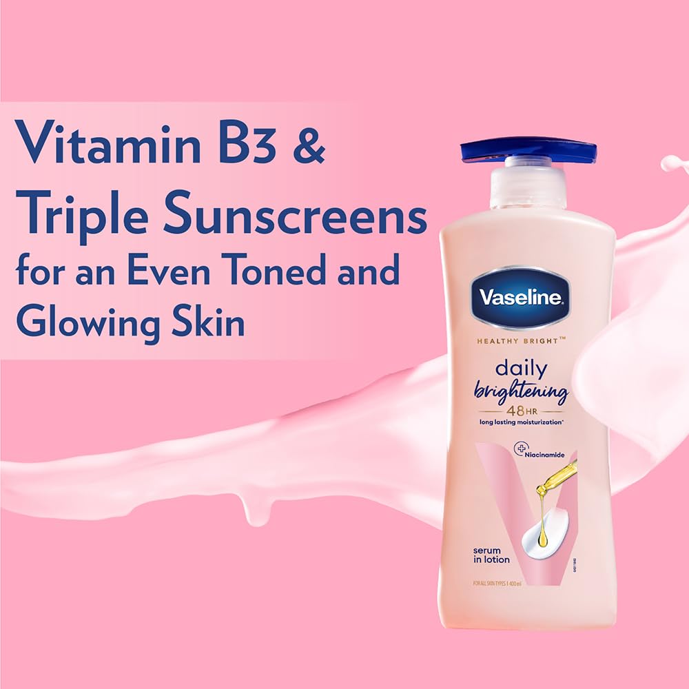VASELINE HEALTHY BRIGHT DAILY BRIGHTENING BODY LOTION, FOR HEALTHY & GLOWING SKIN 90ML