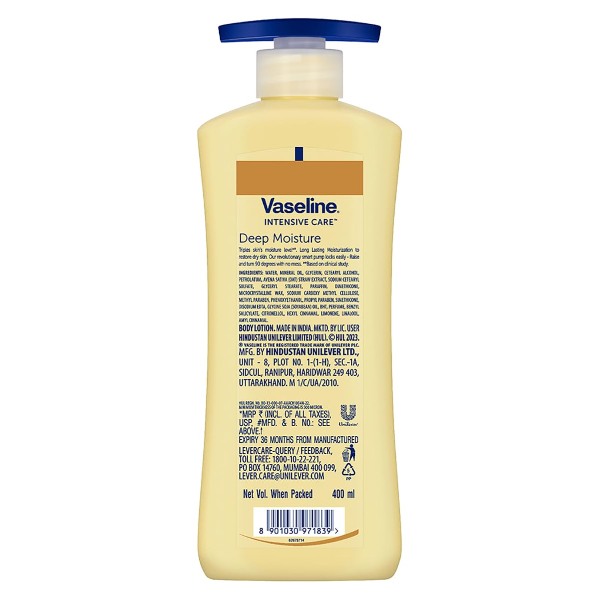 VASELINE INTENSIVE CARE DEEP MOISTURE NOURISHING BODY LOTION 400 ML