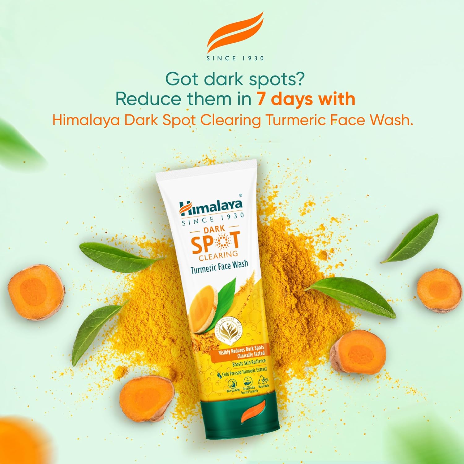 HIMALAYA DARK SPOT CLEARING TURMERIC FACE WASH REDUCE DARK SPOTS IN 7 DAYS 50ML