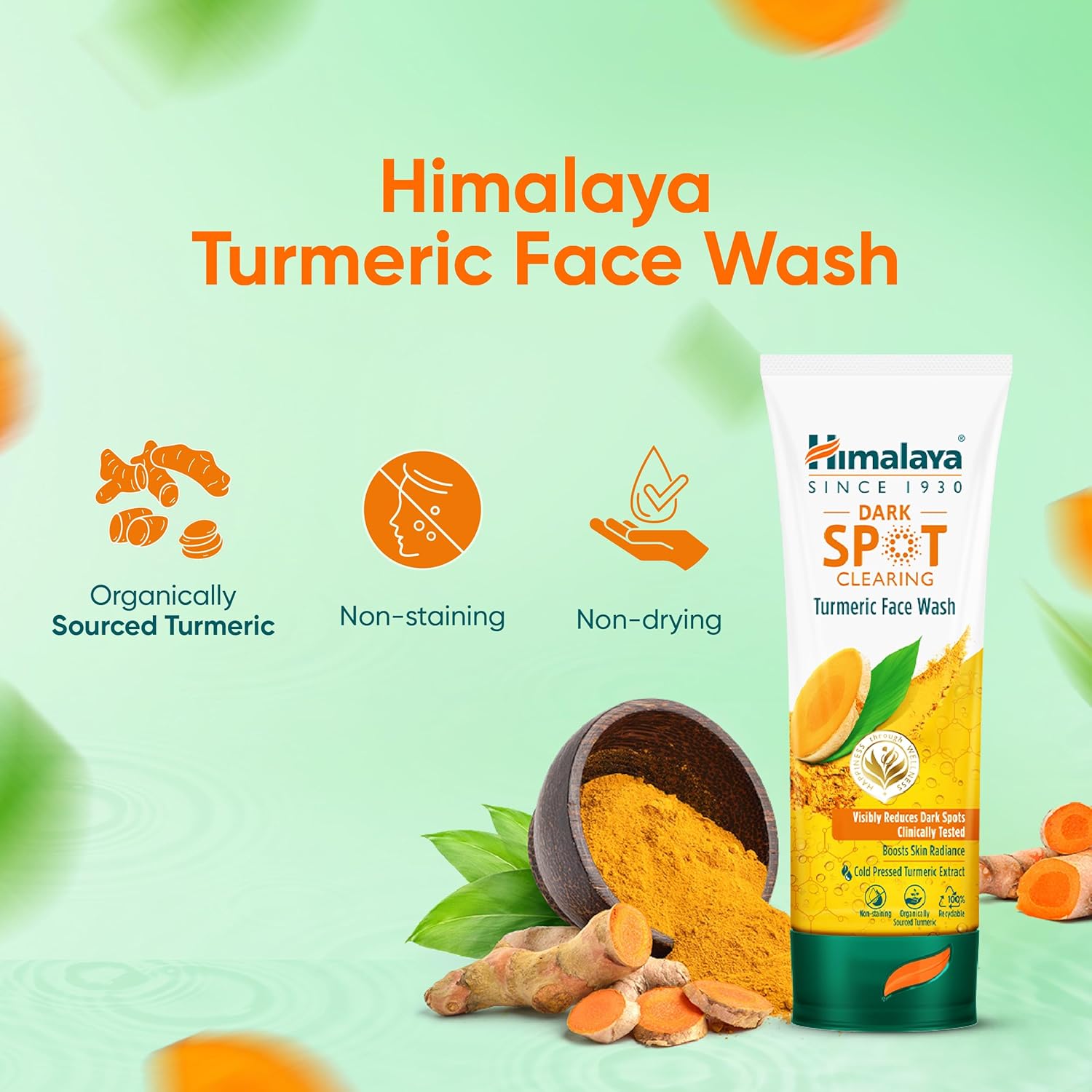 HIMALAYA DARK SPOT CLEARING TURMERIC FACE WASH REDUCE DARK SPOTS IN 7 DAYS 50ML