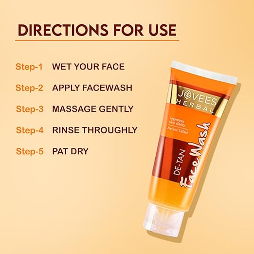 JOVEES HERBAL DETAN FACEWASH FOR GLOWING AND CLEAR SKIN WITH LIQUORICE & BEARBERRY EXT. - 120ML