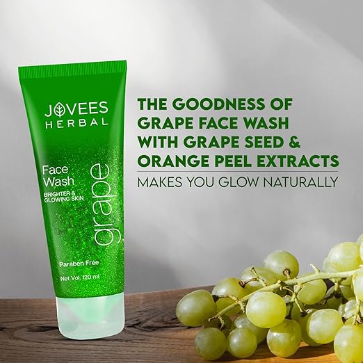 JOVEES HERBAL GRAPE FACE WASH WITH GRAPE SEED & ORANGE PEEL EXTRACTS - 120ML