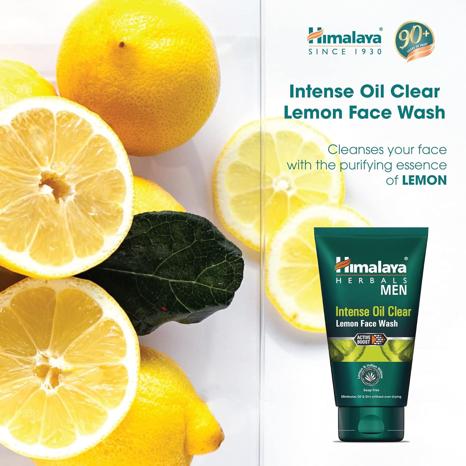 HIMALAYA MEN INTENSE OIL CLEAR LEMON FACE WASH, 100ML