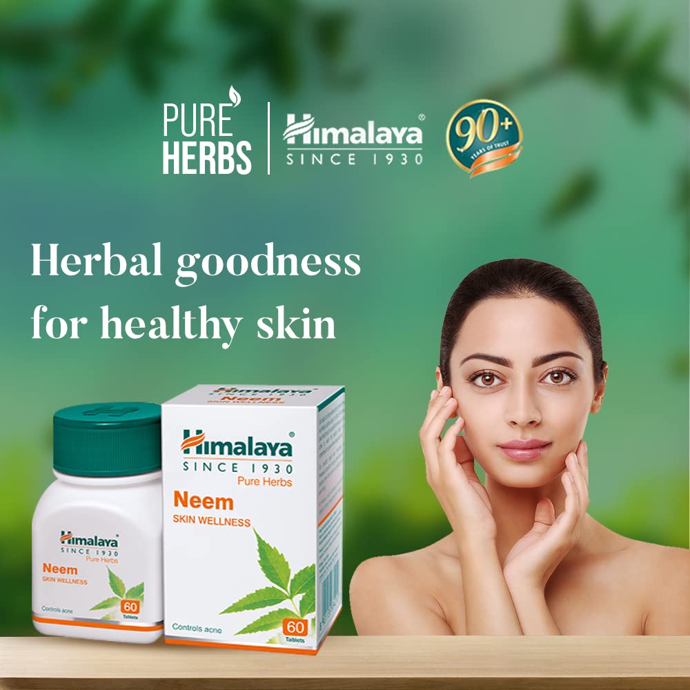 HIMALAYA WELLNESS PURE HERBS SKIN WELLNESS TABLETS - 60 COUNT (NEEM)