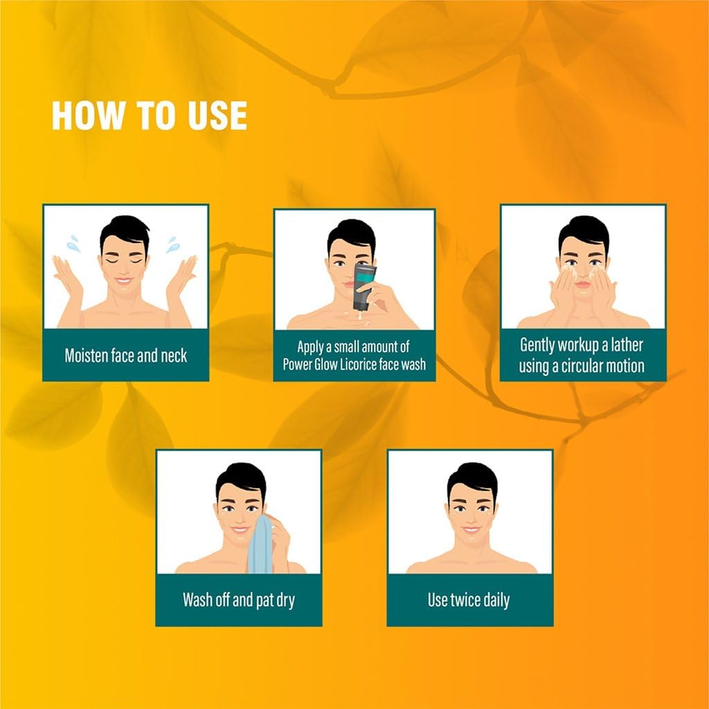 HIMALAYA MEN POWER GLOW LICORICE FACE WASH, 50ML