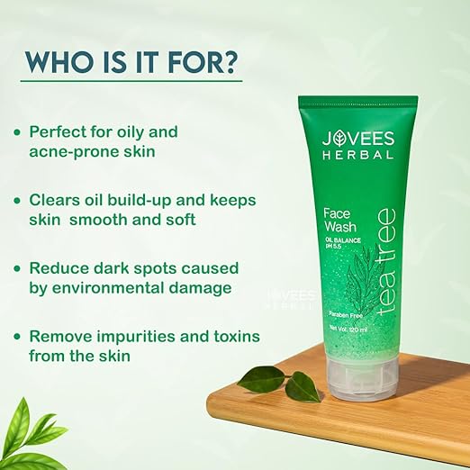 JOVEES HERBAL TEA TREE OIL CONTROL FACE WASH FOR OILY & SENSITIVE SKIN-120ML