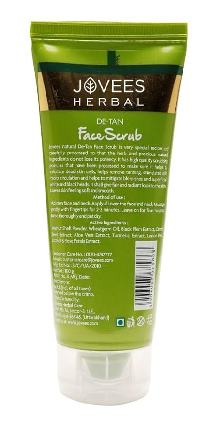 JOVEES HERBAL DE-TAN SCRUB WITH SPF FOR BRIGHTENING & REVITALIZING FACE SCRUB- 100g