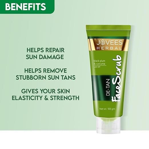 JOVEES HERBAL DE-TAN SCRUB WITH SPF FOR BRIGHTENING & REVITALIZING FACE SCRUB- 100g