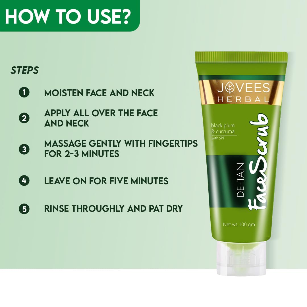 JOVEES HERBAL DE-TAN SCRUB WITH SPF FOR BRIGHTENING & REVITALIZING FACE SCRUB- 100g