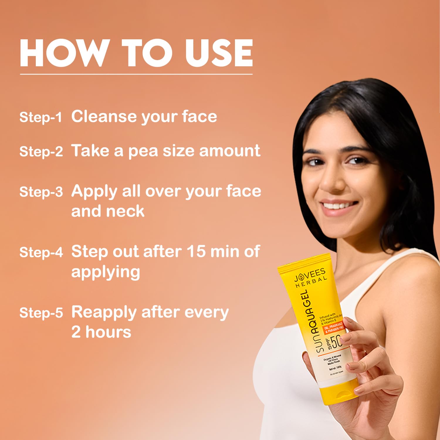 JOVEES HERBAL SUN AQUA GEL SPF50 PA+++ | LIGHTWEIGHT, WATER-LIKE TEXTURE OILY & COMBINATION SKIN100G