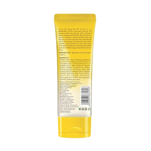 JOVEES HERBAL SUN AQUA GEL SPF50 PA+++ | LIGHTWEIGHT, WATER-LIKE TEXTURE OILY & COMBINATION SKIN100G