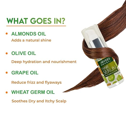 JOVEES HERBAL HAIR SERUM PROVIDES SHINE FOR FRIZZY HAIR FOR ALL HAIR TYPES- 60ML