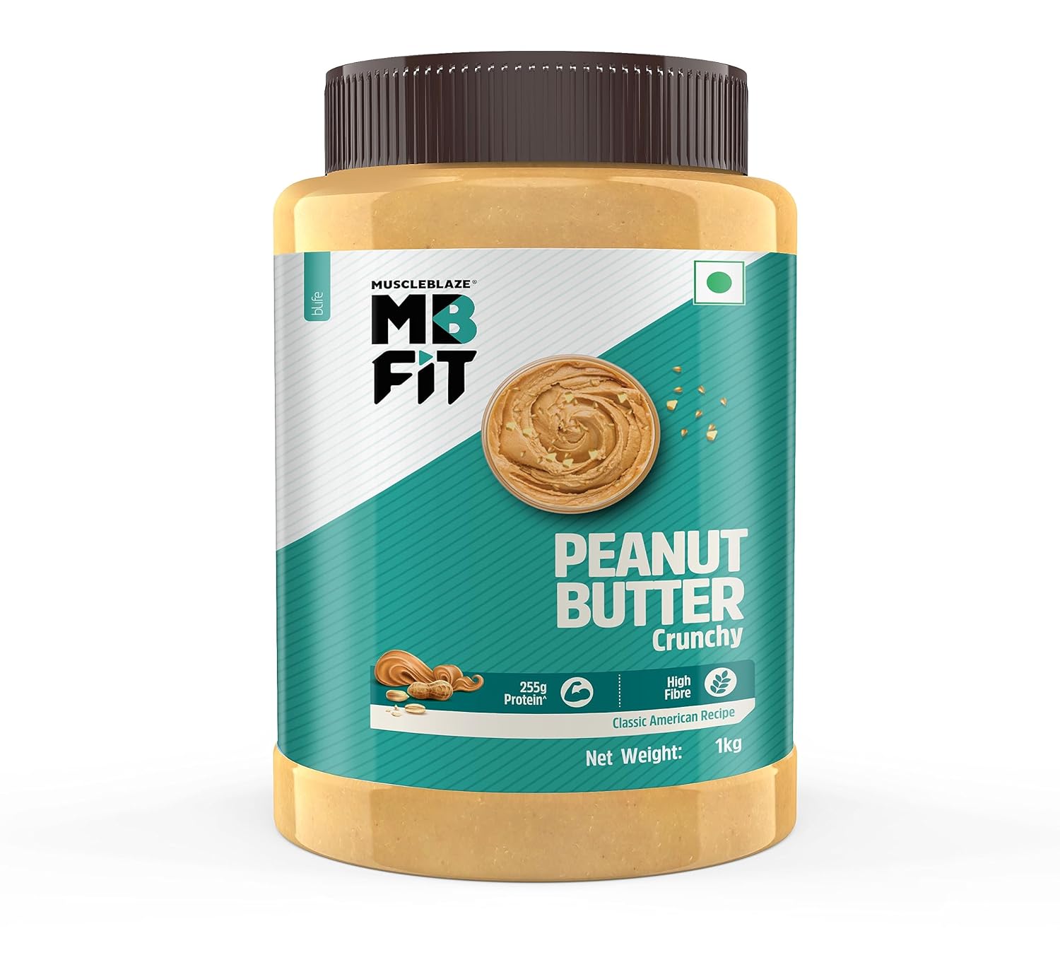 MUSCLEBLAZE FIT CLASSIC PEANUT BUTTER WITH OMEGA 3 & 6 CRUNCHY, 1KG