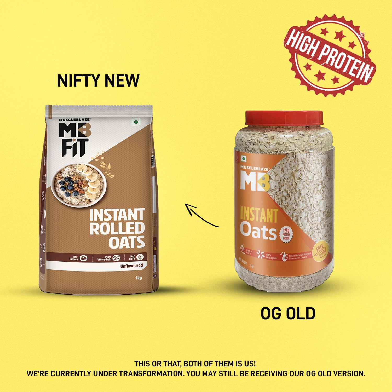 MUSCLEBLAZE FIT INSTANT OATS (UNFLAVOURED, 1KG)