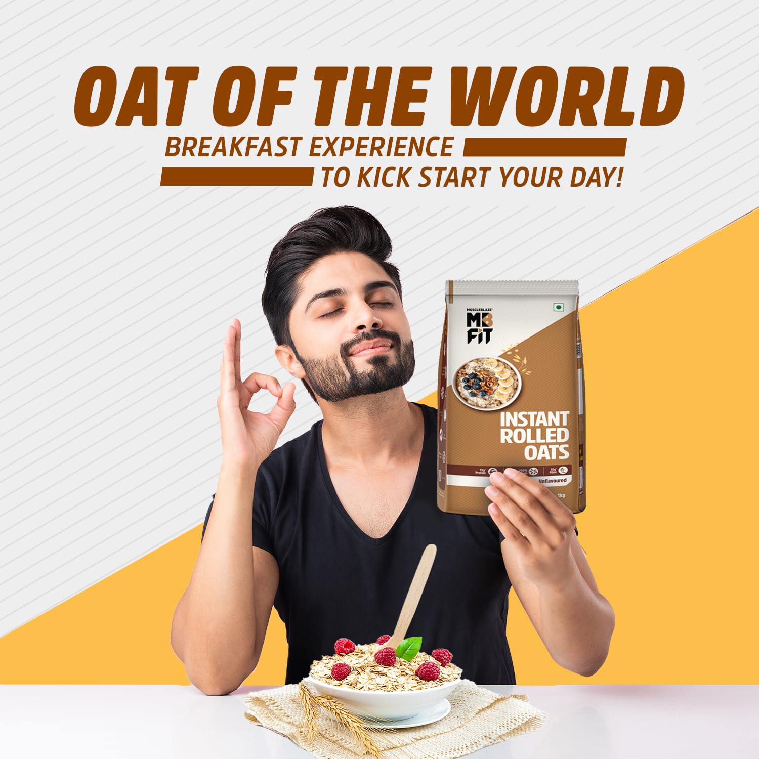 MUSCLEBLAZE FIT INSTANT OATS (UNFLAVOURED, 1KG)