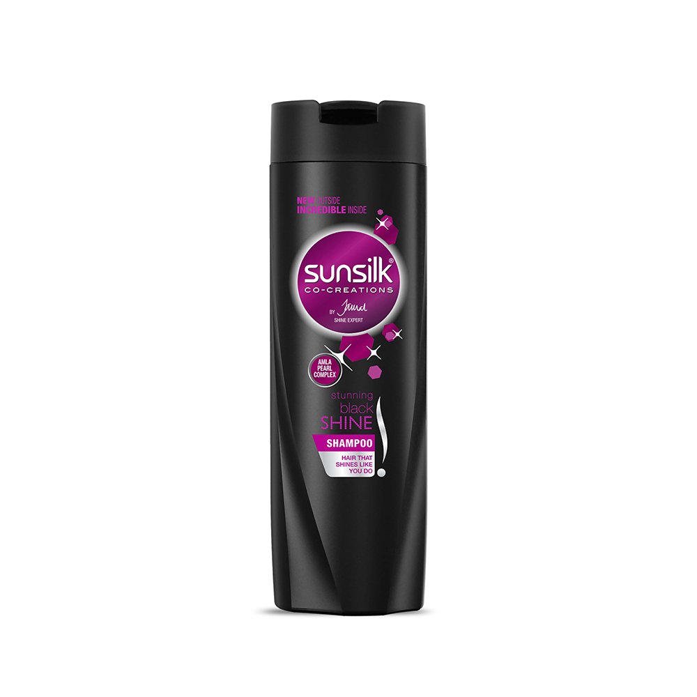 SUNSILK STUNNING BLACK SHINE SHAMPOO, WITH AMLA PEARL EXTRACT, MAKES HAIR LOOKING FULLER, 180 ML