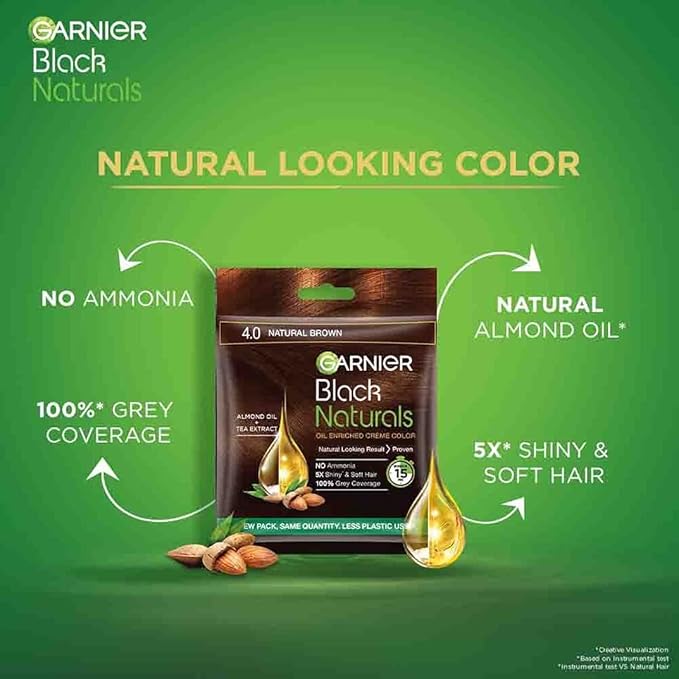 GARNIER BLACK NATURAL SHADE 4 NATURAL BROWN  40ML