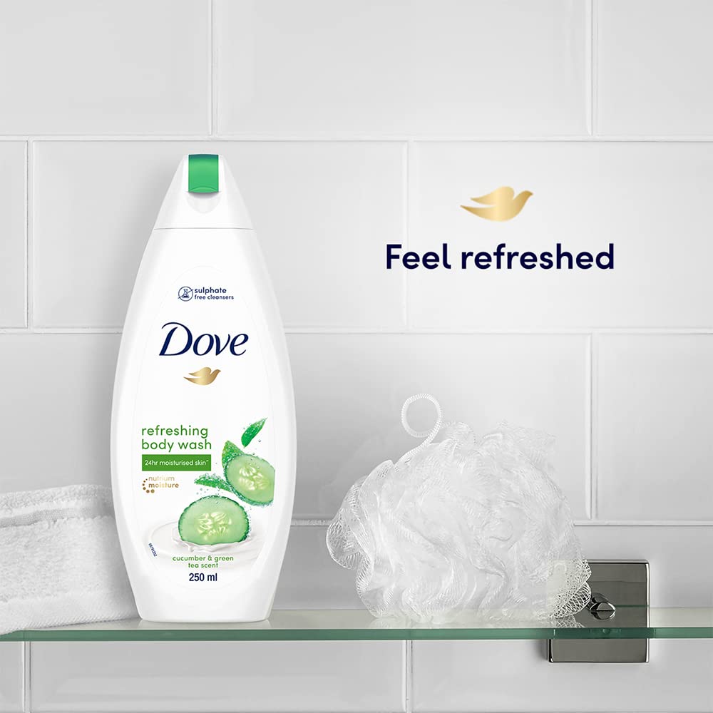 DOVE REFRESHING BODY WASH, WITH REFRESHING CUCUMBER AND GREEN TEA SCENT 250ML