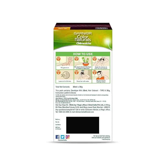 GARNIER COLOUR NATURAL UNI. SHADE 3.16 BURGUNDY 40ML