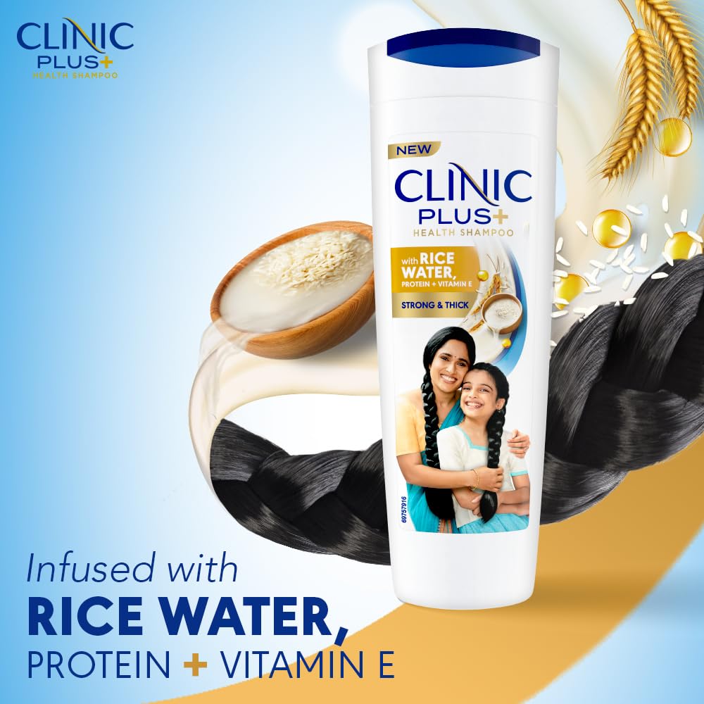 CLINIC PLUS STRONG & THICK SHAMPOO WITH RICE WATER,PROTEIN & VITAMIN E 355ML