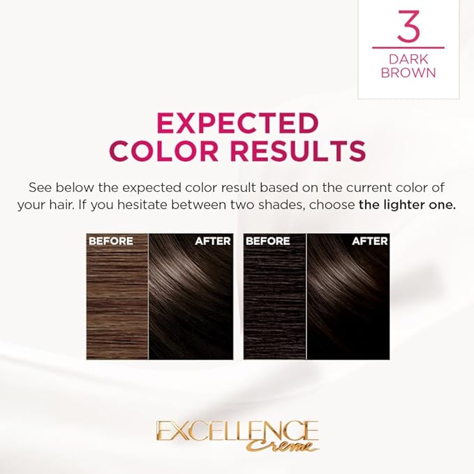 LOREAL HAIR COLOR  EXCELL 3 DARKEST BROWN 172ML