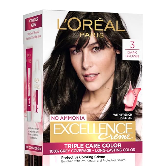 LOREAL HAIR COLOR  EXCELL 3 DARKEST BROWN 172ML
