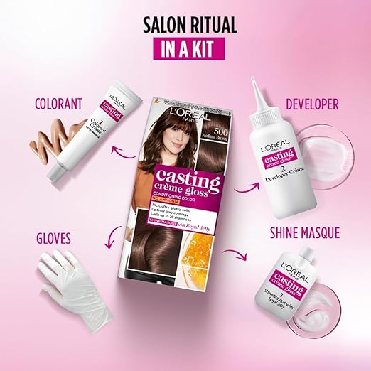LOREAL CASTING CREAM 500 MEDIUM BROWN 87.5G+72ML