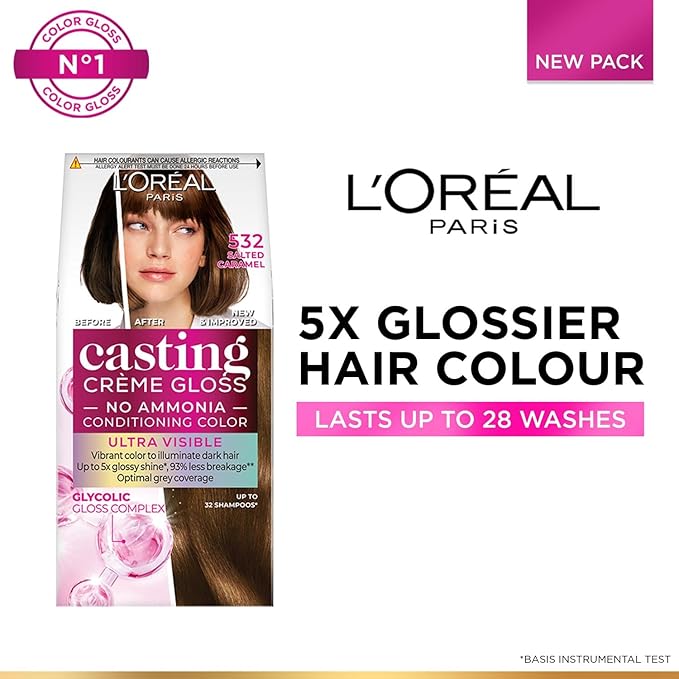 LOREAL CASTING CREME GLOSS HAIR ULTRA VISIBLE SHADE 532-SALTED CARAMEL 159.5ML