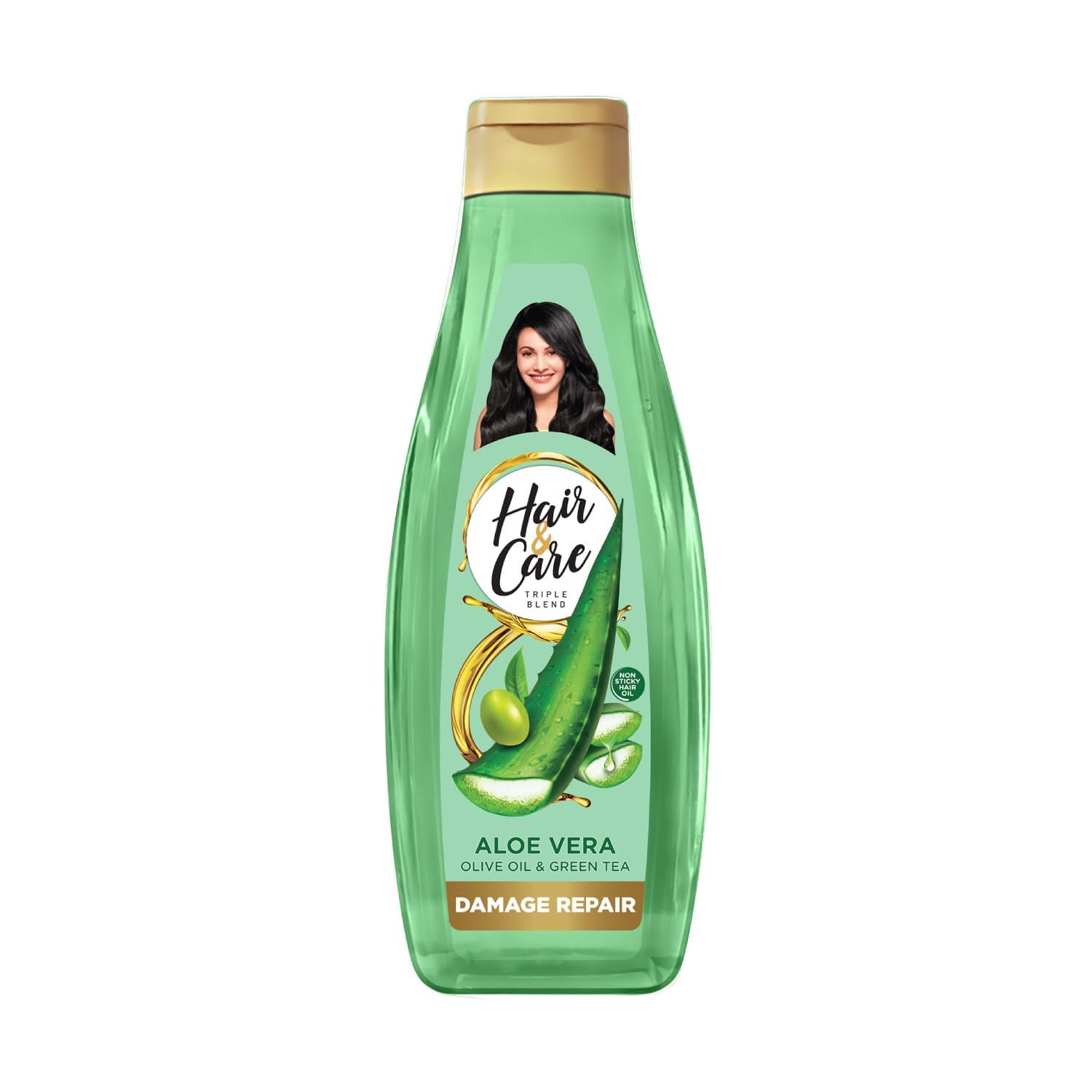 HAIR & CARE DAMAGE REPAIR NON-STICKY HAIR OIL WITH ALOE VERA, OLIVE OIL & GREEN TEA,200 ML
