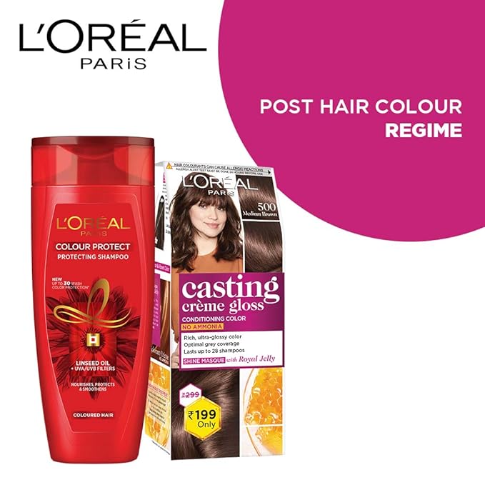 L'OREAL PARIS CASTING CRÈME GLOSS HAIR COLOUR - SMALL PACK, 500 MEDIUM BROWN, 45ML