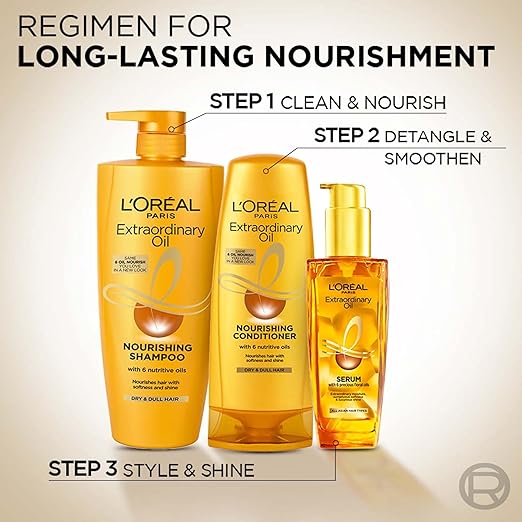 L'OREAL PARIS EXTRAORDINARY OIL NOURISHING SHAMPOO FOR DRY & DULL HAIR, 650ML